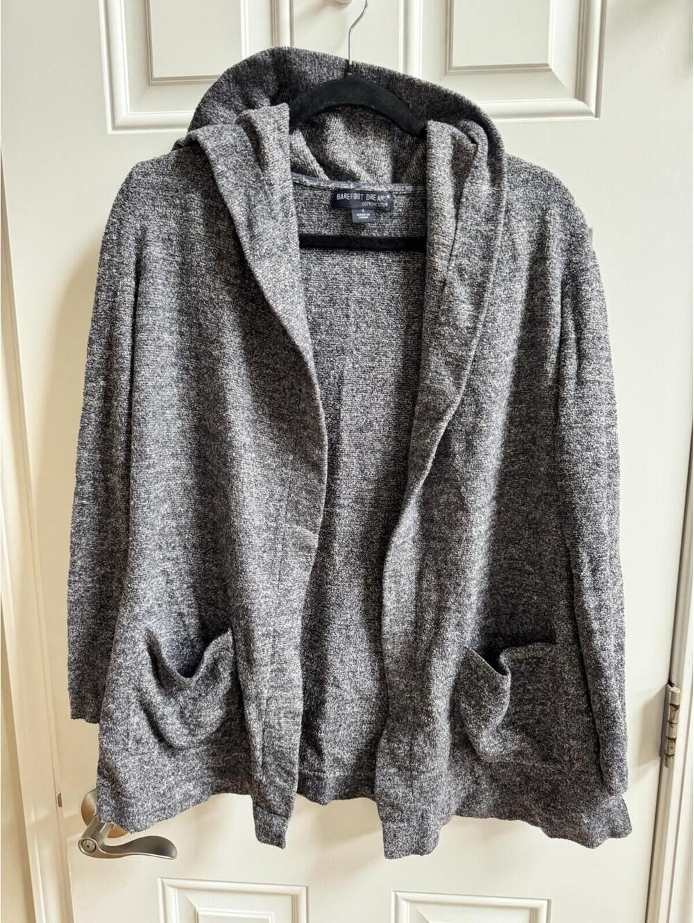 Barefoot Dreams CozyChic Lite Resort Cardi with Hood – Size Small
